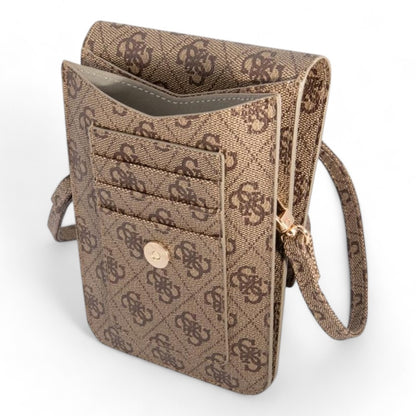 Estuche guess wallet bag 4g big logo brown universal color cafe