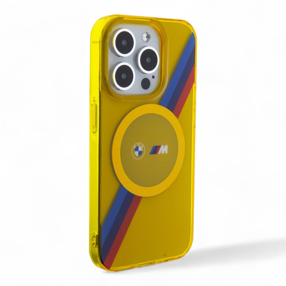 Bmw Hc Magsafe M Tricolor Stripes Yellow Case Iphone 15 Pro Max Yellow