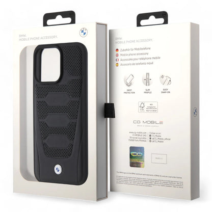 Estuche bmw sign hc magsafe leather seats pattern iphone 15 pro max color negro