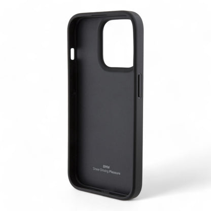 Bmw Leather Textured&amp;Stripe Black Iphone 15 Pro Max Case Color Black