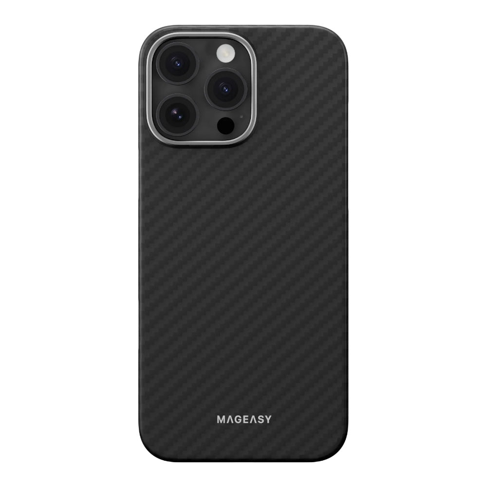 Case mageasy skin iphone 16 pro kev m armaid fiber protective case for 2024 iphone 3 lenses 1500d black color negro