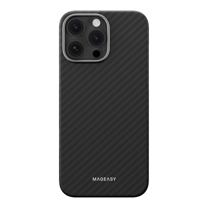 Case mageasy skin iphone 16 pro kev m armaid fiber protective case for 2024 iphone 3 lenses 1500d black color negro