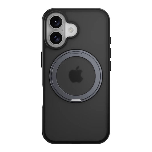 Case mageasy skin iphone 16 plus magstand 360 m rotating ring protective case for 2024 iphone 2 lenses large color black