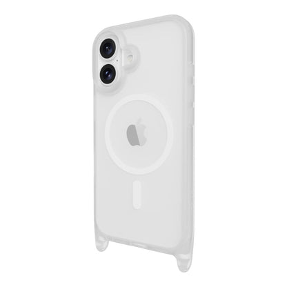 Case mageasy skin iphone 16 roam m shockproof protective case with lanyard for 2024 iphone 2 lenses color transparent/black