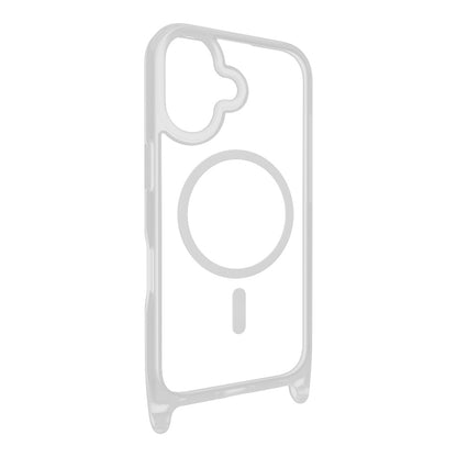 Case mageasy skin iphone 16 roam m shockproof protective case with lanyard for 2024 iphone 2 lenses color transparent/black