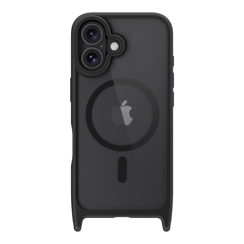 Case mageasy skin iphone 16 roam m shockproof protective case with lanyard for 2024 iphone 16 color black