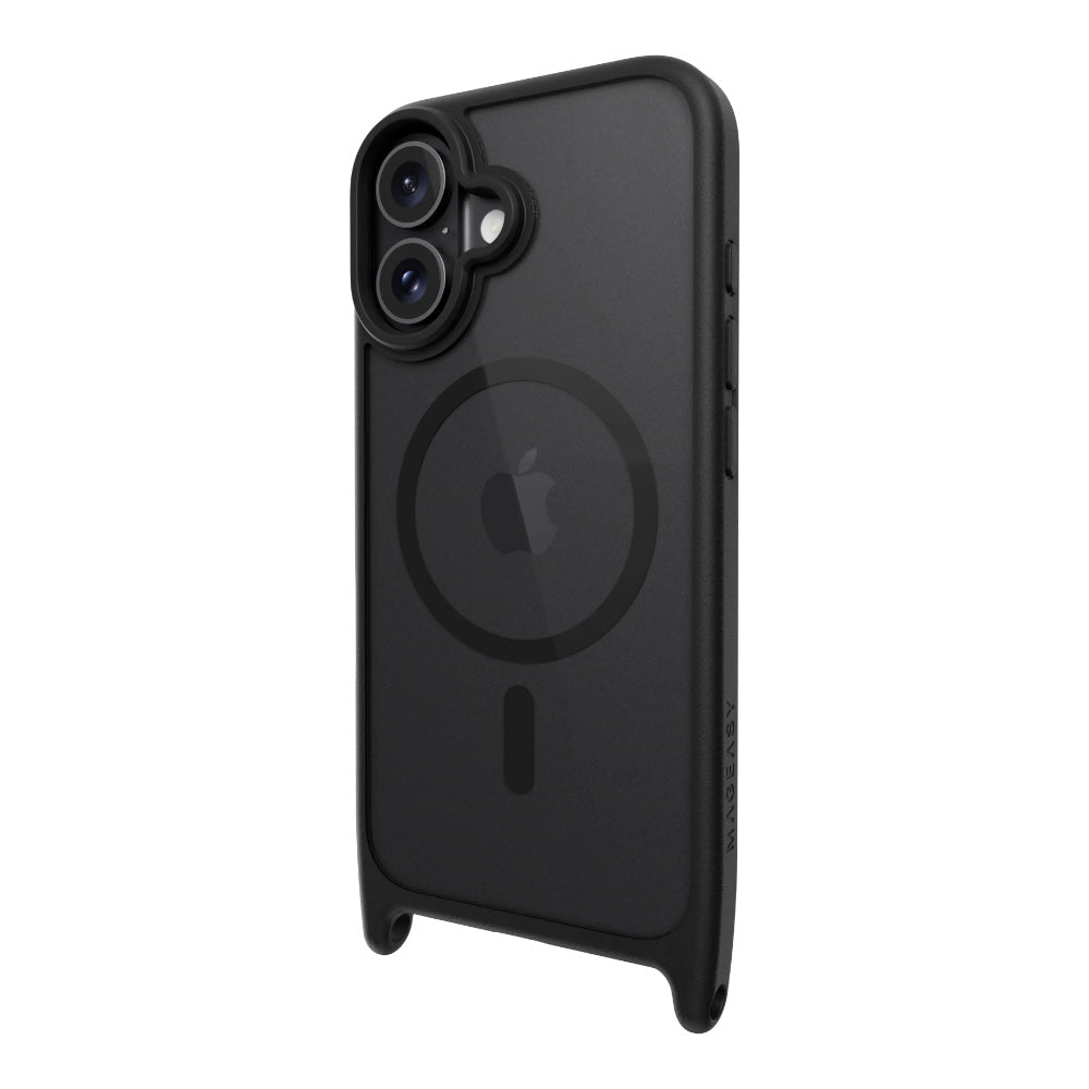 Case mageasy skin iphone 16 roam m shockproof protective case with lanyard for 2024 iphone 16 color black
