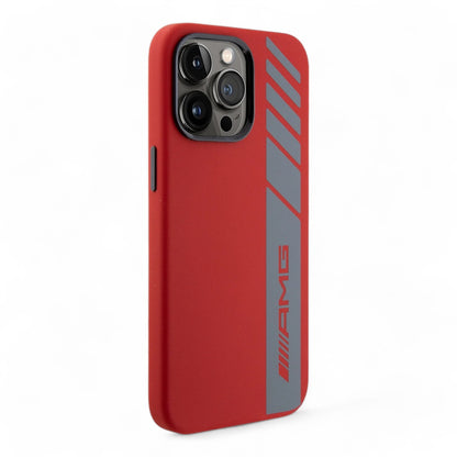 Amg Silicone Magsafe Case Vertical Logo Pattern Iphone 15 Pro Max Red Color