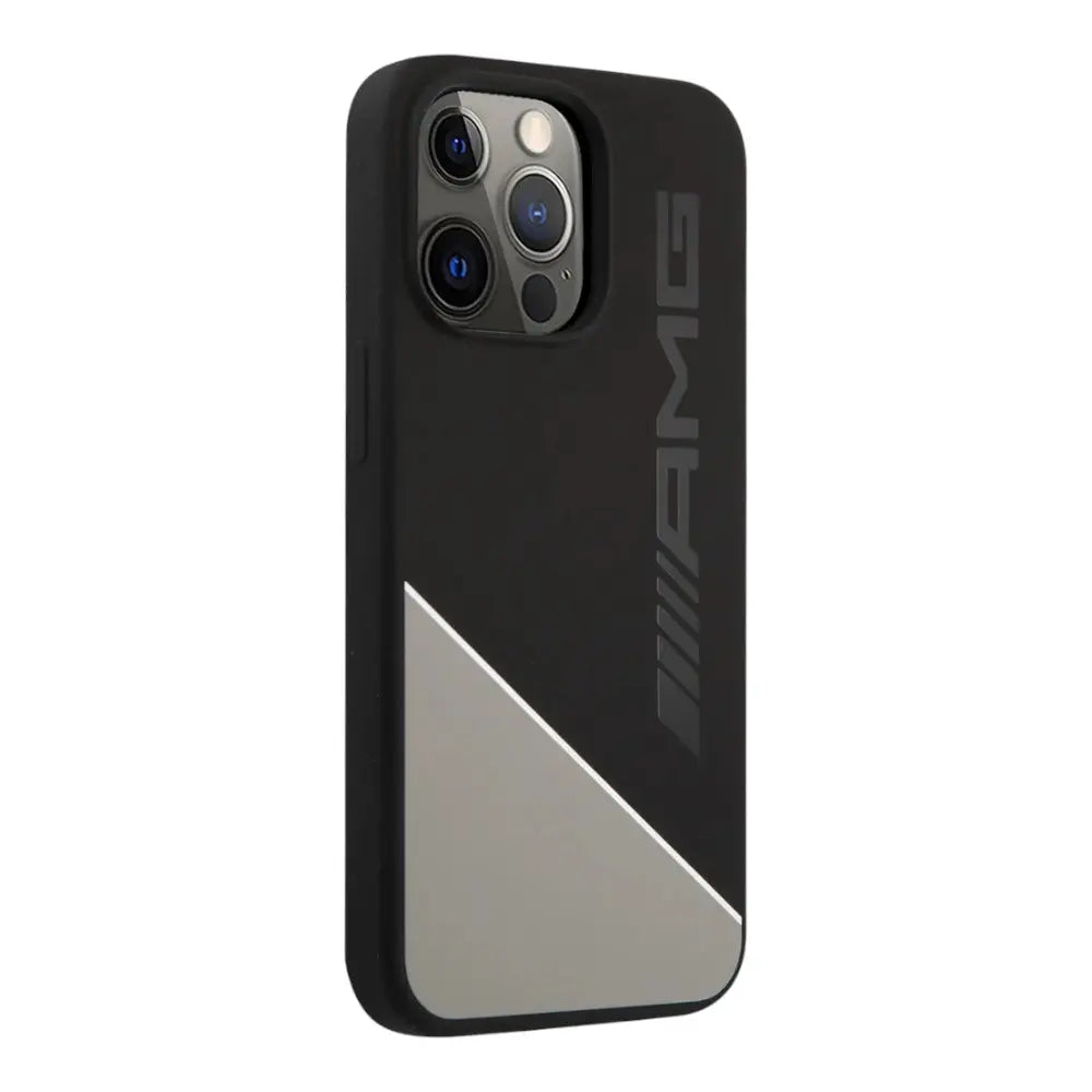 Estuche Amg Hc Silicone Two Tones White Line Grey Iphone 13 Pro Max Color Blanco DIGITALSHOP