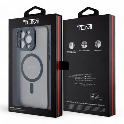 Tumi Hc Frosted Magsafe Transparent Case With Stand Iphone 15 Pro Max Color Blue