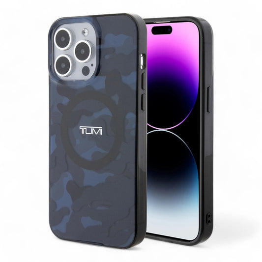 Tumi Hc Double Layer Pc/Tpu Magsafe Camo Print Iphone 15 Pro Max Case Blue