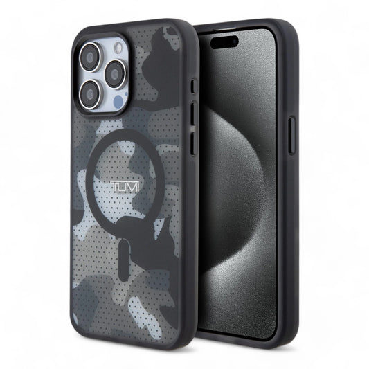 Tumi Hc Frosted Magsafe Transparent Mesh Camo Iphone 15 Pro Max Case Black