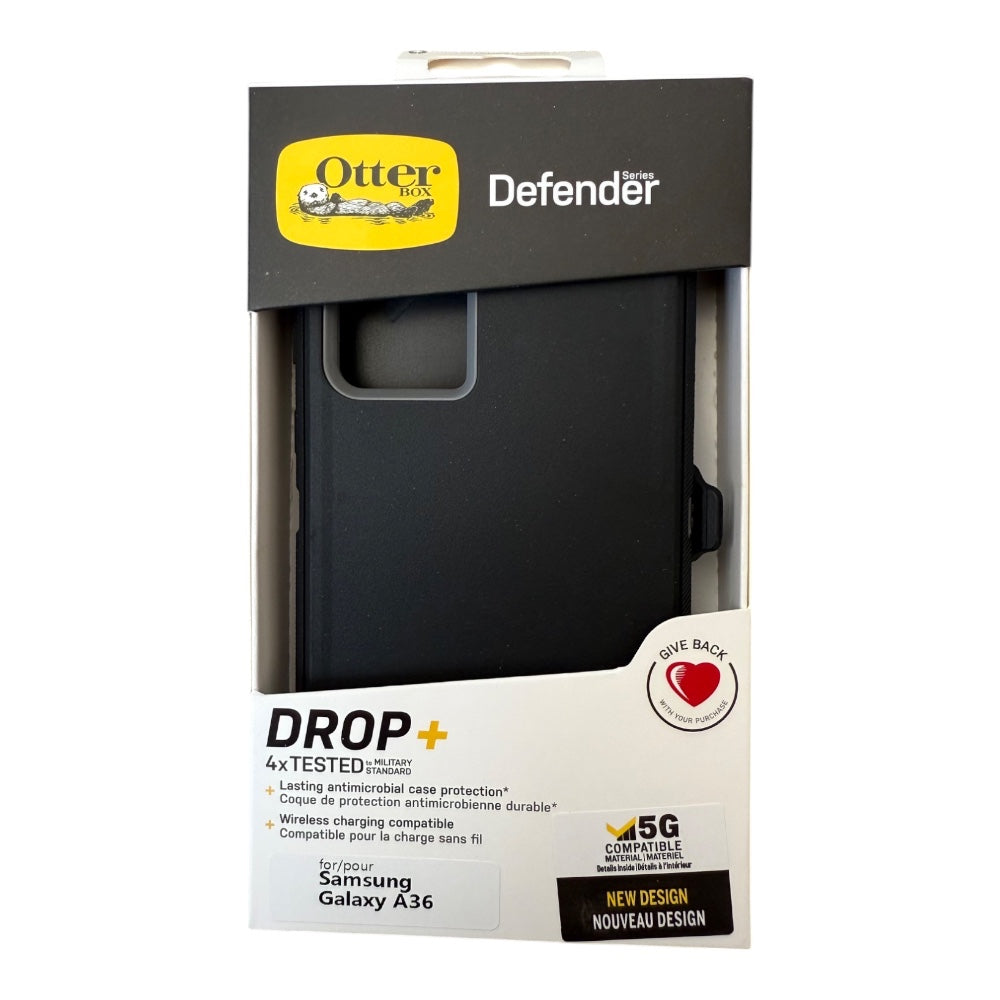 Estuche otterbox defender con clip  color  negro / gris modelo  samsung a36