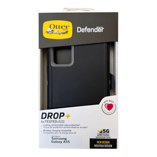 Estuche otterbox defender con clip  color  negro / gris modelo  samsung a55