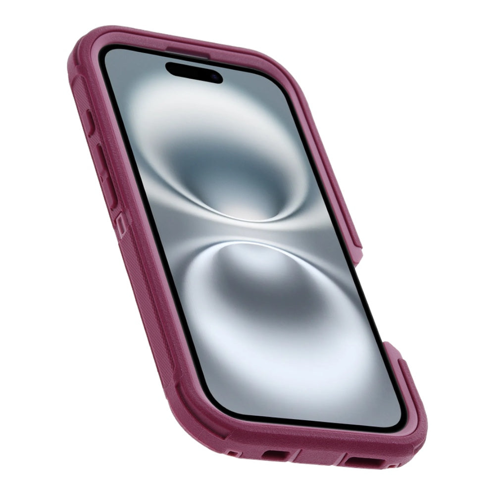 Case OtterBox defender con magsafe y clip color corinto modelo iphone 16