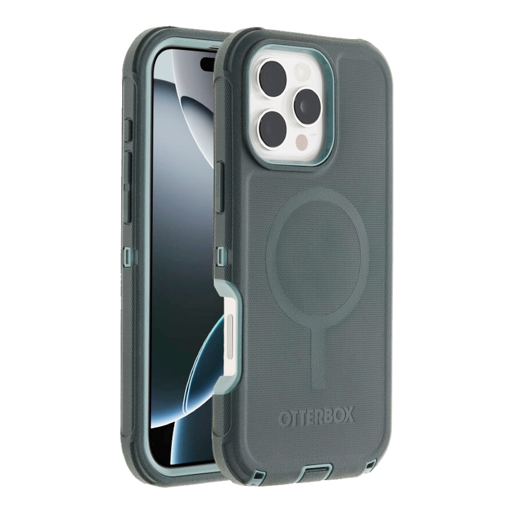 Estuche otterbox defender con magsafe y clip color menta modelo iphone 14 pro max