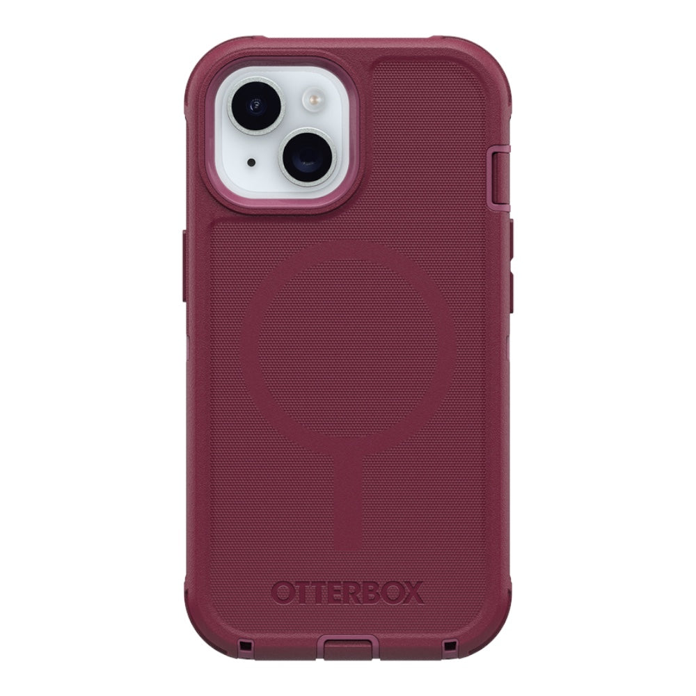 Estuche otterbox defender con magsafe y clip color corinto modelo iphone 14