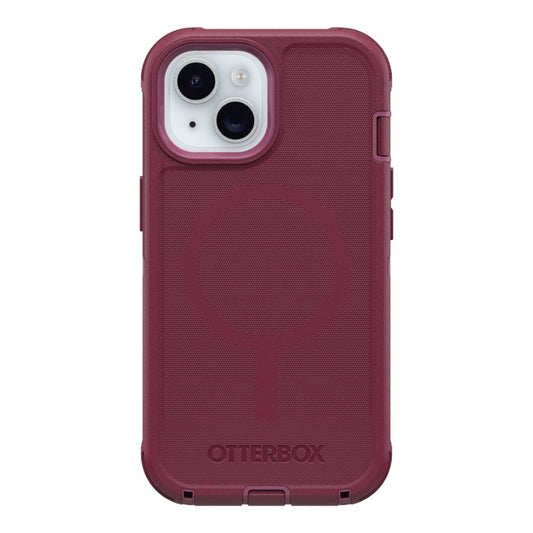 Estuche otterbox defender con magsafe y clip color corinto modelo iphone 14