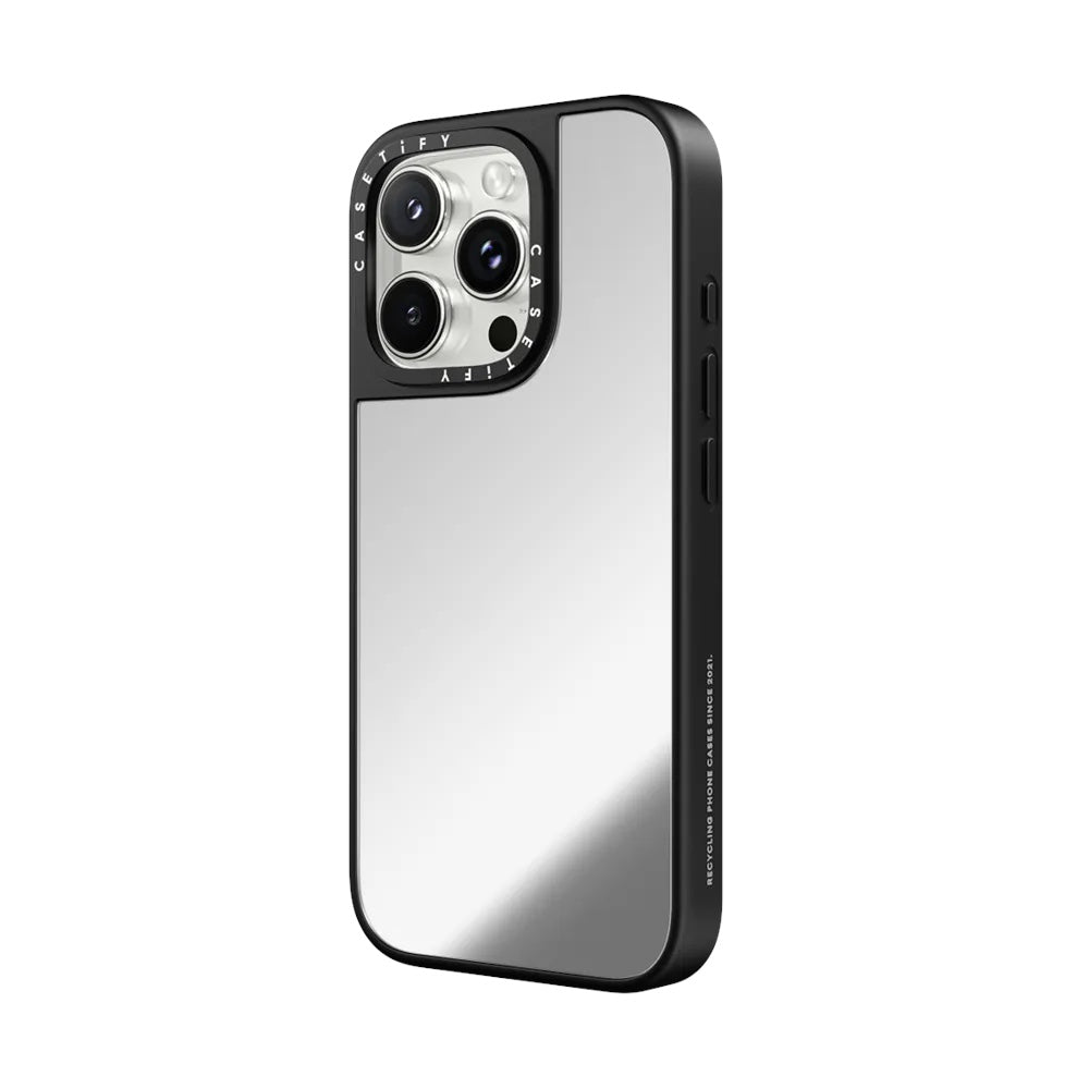 Case Casetify Mirror Marco Negro iPhone 16 Pro Max Gris