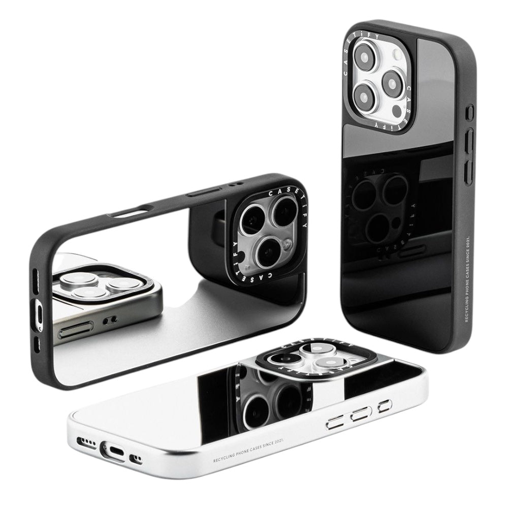 Case Casetify Mirror Marco Negro iPhone 16 Pro Max Gris