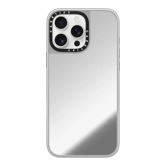 Casetify mirror marco blanco iphone 15 pro max color gris