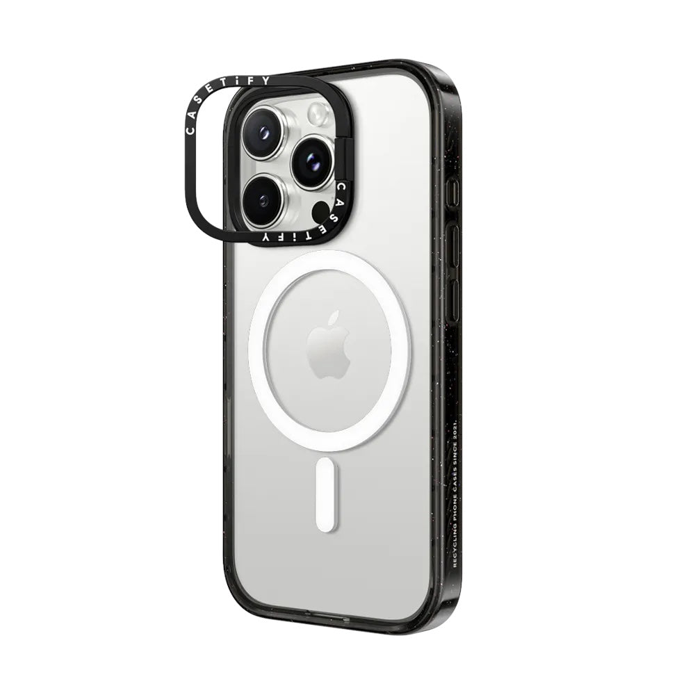 Case Casetify Ring Stand con MagSafe marco Negro iPhone 14 Pro Max Transparente