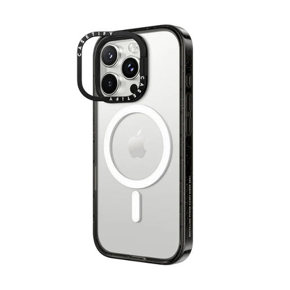 Case Casetify Ring Stand con MagSafe marco Negro iPhone 14 Pro Max Transparente