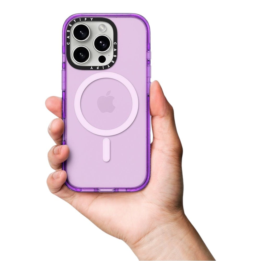 Casetify impact con magsafe iphone 15 pro max color morado