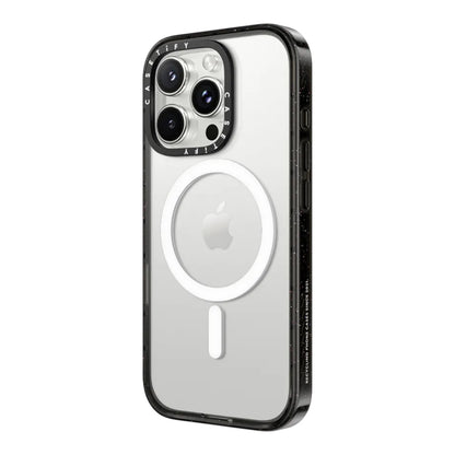 Casetify impact con magsafe iphone 15  color transparente con marco negro