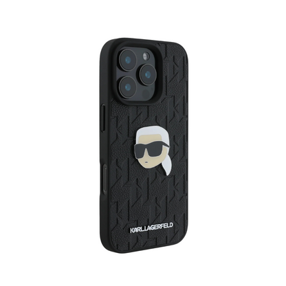 Karl Lagerfeld hc pu monogram k. head pin black iphone 16 pro