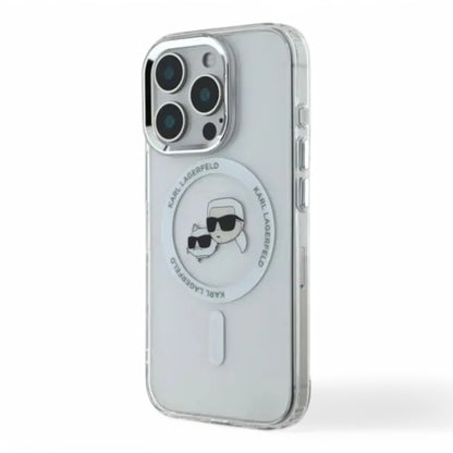 Karl Lagerfeld hc magsafe iml metal kc heads white iphone 16 pro