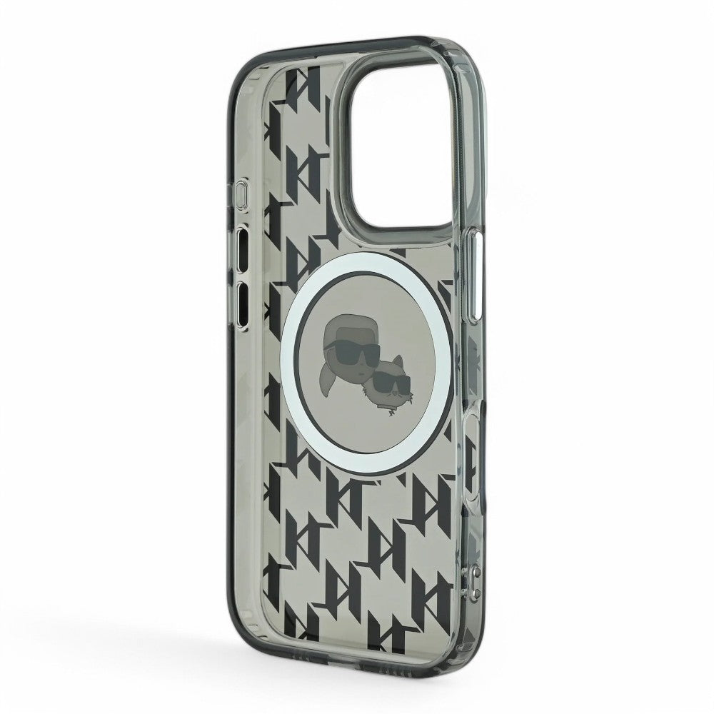 Karl Lagerfeld hc magsafe iml metal monogram kc heads black  iphone 16 pro