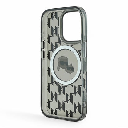 Karl Lagerfeld hc magsafe iml metal monogram kc heads black  iphone 16 pro