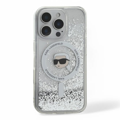 Karl Lagerfeld hc magsafe liq. glitter k. head transparent  iphone 16 pro