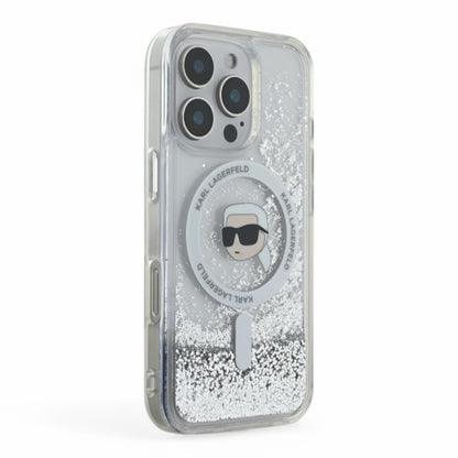 Karl Lagerfeld hc magsafe liq. glitter k. head transparent  iphone 16 pro
