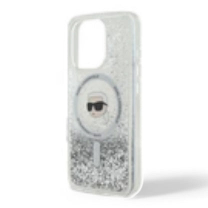 Karl Lagerfeld hc magsafe liq. glitter k. head transparent  iphone 16 pro