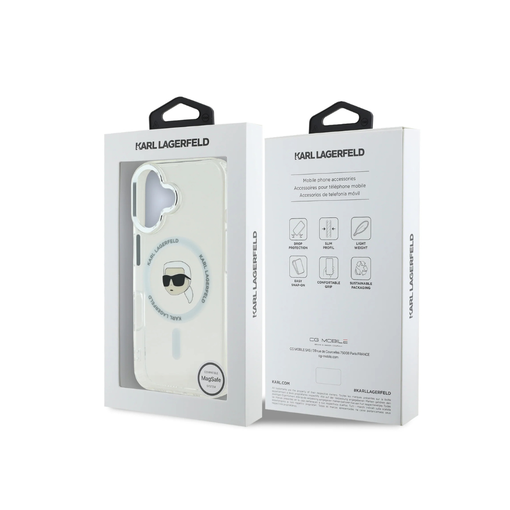 Karl Lagerfeld hc magsafe iml metal k. head white  iphone 16
