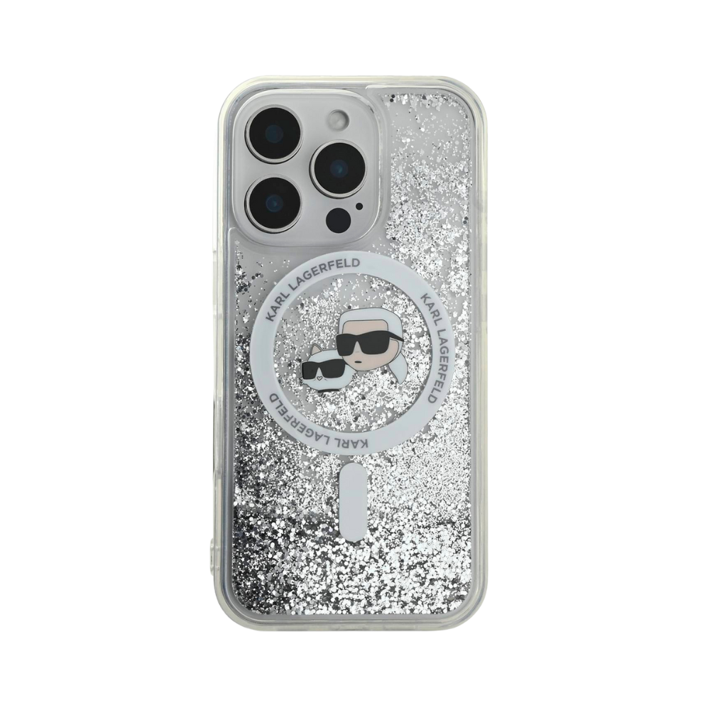 Karl Lagerfeld  hc magsafe liq. glitter kc heads transparent iphone 16