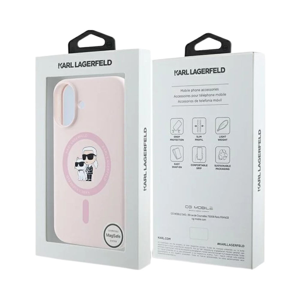 Karl Lagerfeld  hc magsafe silicone kc heads ring pink  iphone 16