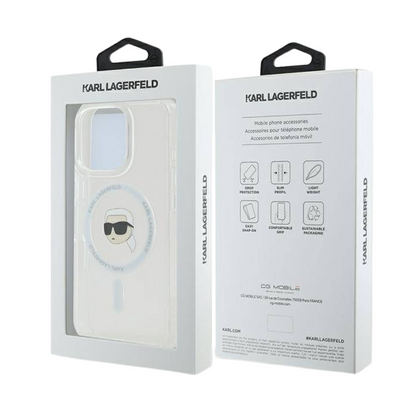 Karl Lagerfeld  hc magsafe iml metal k. head white iphone 16 pro max