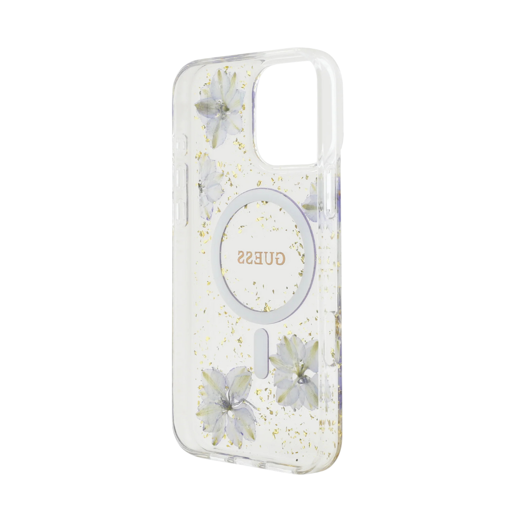 Guess hc magsafe resin flowers purple iphone 16 pro