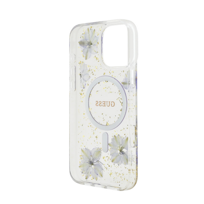 Guess hc magsafe resin flowers purple iphone 16 pro