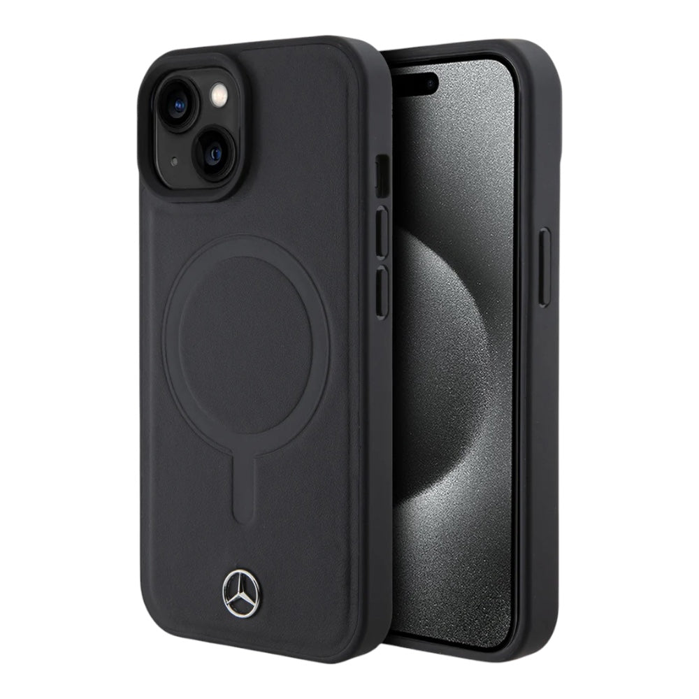 Mercedes-Benz mb hc magsafe plain smooth leather black iphone 16 pro