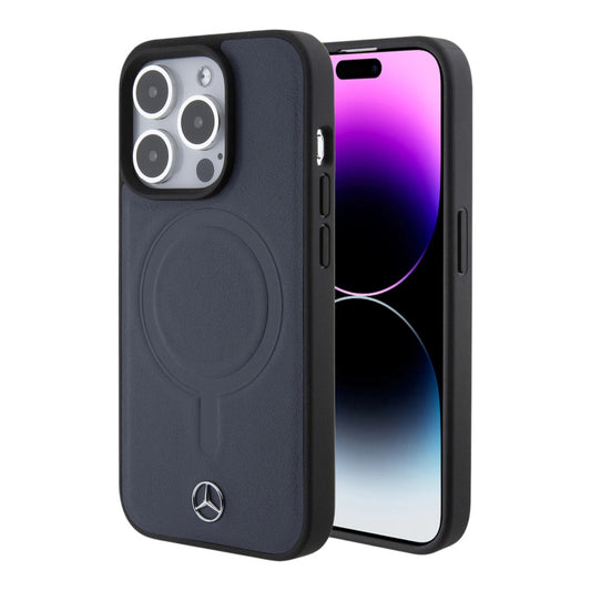 Mercedes-Benz mb hc magsafe plain smooth leather navy iphone 16 pro