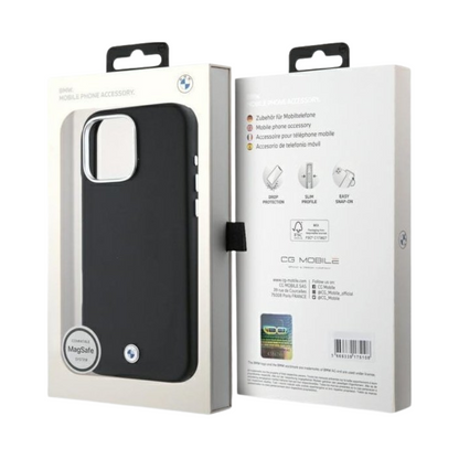 BMW hc sign magsafe pu full wrapped metal black iphone 16 pro max