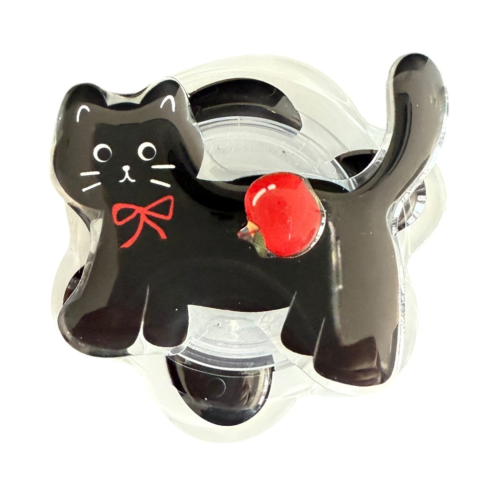 Gadget pop grip magsafe circular bruja gato negro