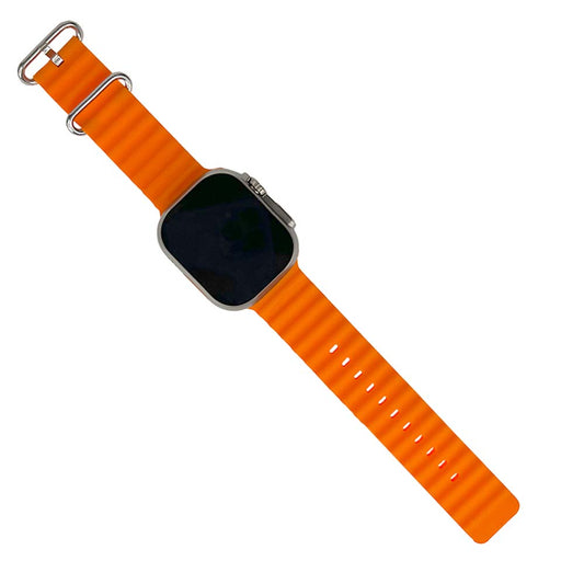 Generic Gadget Smart Watch Ultra 2 V9 With Orange Bracelet Gray Color