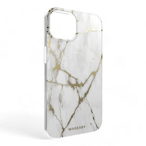 Estuche switcheasy marble m iphone 14 champagne white color blanco