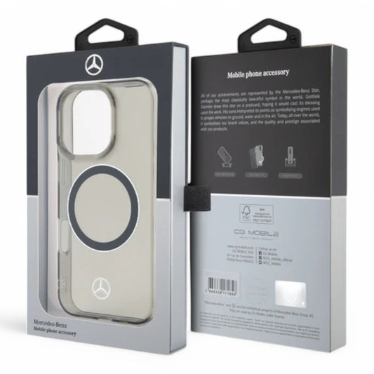Mercedes-Benz mb hc magsafe transparent pc/tpu silver ring black  iphone 16 pro max