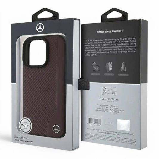 Mercedes-Benz mb hc magsafe wood imitation leather red  iphone 16 pro max